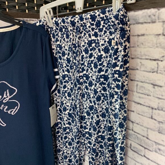 Lucky Brand L Blue Logo Floral Lounge Set - Picture 3 of 6
